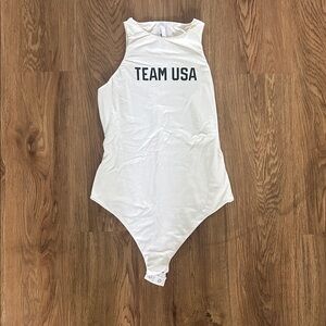 Skims White Team USA Sleeveless Bodysuit